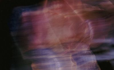 Dynamic motion blur of an athlete's movement.